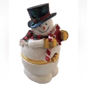 Snowman hinged trinket box